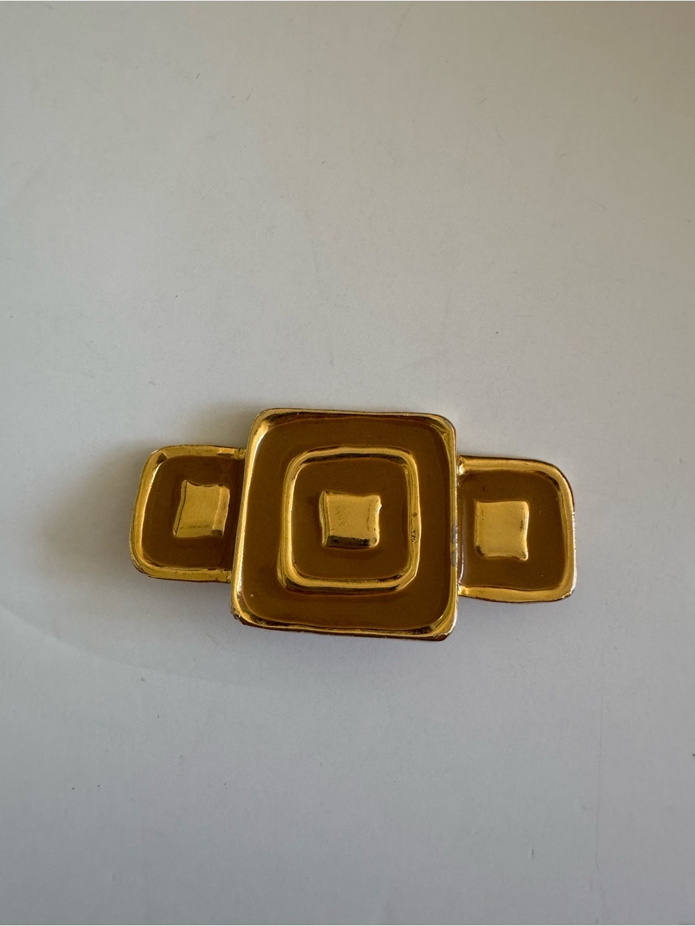 Vintage modernist geometric gold-tone brooch